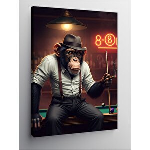 Kanvas Tablo Bilardo Maymunu