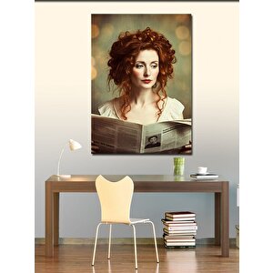 Kanvas Tablo Gazete Okuyan Kadın 70x100 cm