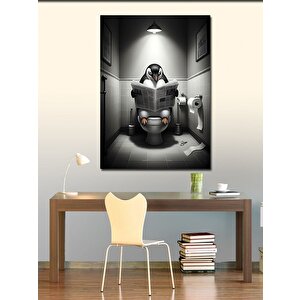 Kanvas Tablo Gazete Okuyan Penguen 100x140 cm