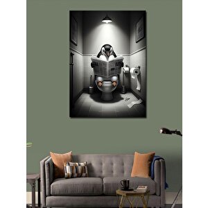 Kanvas Tablo Gazete Okuyan Penguen 100x140 cm