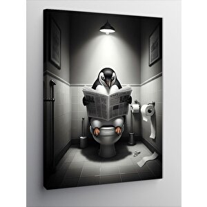Kanvas Tablo Gazete Okuyan Penguen 70x100 cm