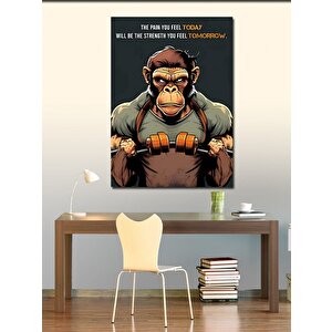 Kanvas Tablo Gym Fitness Yapan Maymun 50x70 cm