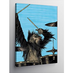 Kanvas Tablo Baterist Maymun 50x70 cm