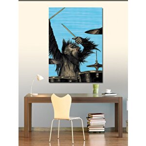 Kanvas Tablo Baterist Maymun 50x70 cm