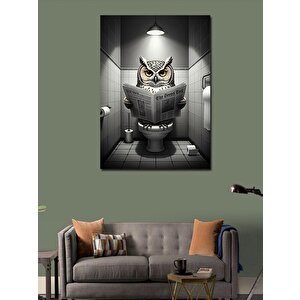 Kanvas Tablo Gazete Baykuşu 100x140 cm
