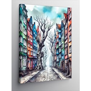 Kanvas Tablo Renkli Sokak 70x100 cm