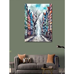 Kanvas Tablo Renkli Sokak 70x100 cm