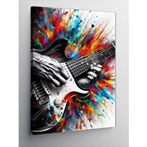 Kanvas Tablo Renkli Gitar 70x100 cm