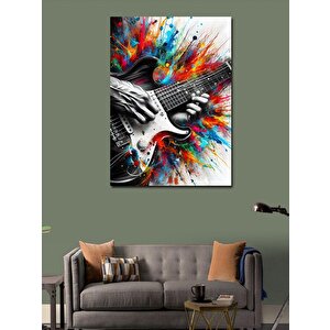 Kanvas Tablo Renkli Gitar 70x100 cm