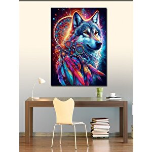 Kanvas Tablo Renkli Kurt 100x140 cm