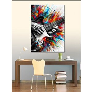 Kanvas Tablo Renkli Gitar 100x140 cm