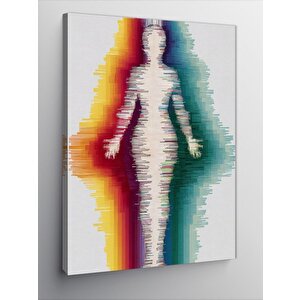 Kanvas Tablo Renk Spektrumu Şeklinde İnsan Figürü 70x100 cm
