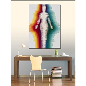 Kanvas Tablo Renk Spektrumu Şeklinde İnsan Figürü 70x100 cm