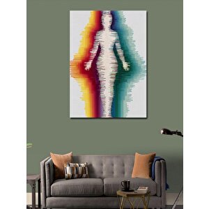 Kanvas Tablo Renk Spektrumu Şeklinde İnsan Figürü 100x140 cm