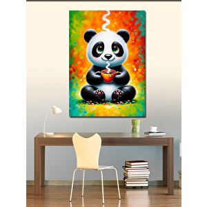 Kanvas Tablo Renkli Panda 70x100 cm