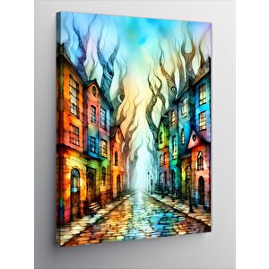 Kanvas Tablo Renkli Sokak 70x100 cm