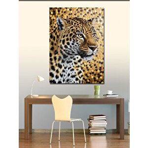 Kanvas Tablo Sarı Leopar 70x100 cm