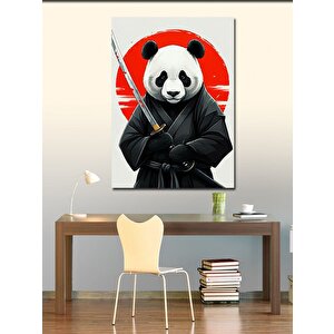 Kanvas Tablo Samuray Panda 100x140 cm