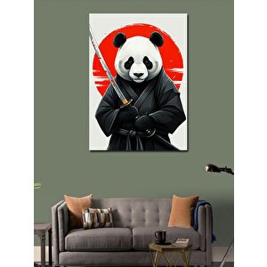 Kanvas Tablo Samuray Panda 100x140 cm