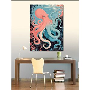 Kanvas Tablo Renkli Ahtapot 70x100 cm
