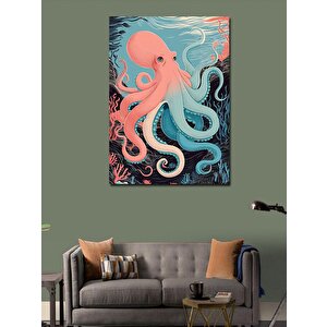 Kanvas Tablo Renkli Ahtapot 70x100 cm