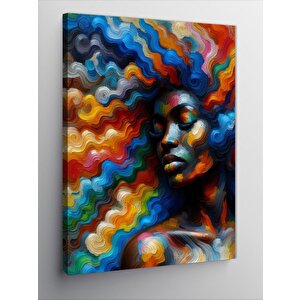 Kanvas Tablo Renkli Kadın Portresi 70x100 cm