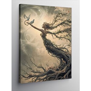 Kanvas Tablo Ağaçtan Kadın 70x100 cm