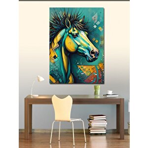 Kanvas Tablo Renkli At 100x140 cm