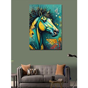 Kanvas Tablo Renkli At 70x100 cm