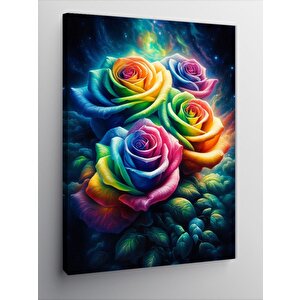 Kanvas Tablo Renkli Güller 100x140 cm