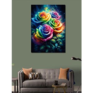 Kanvas Tablo Renkli Güller 100x140 cm