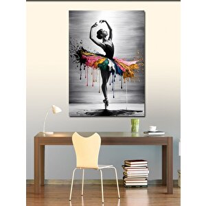 Kanvas Tablo Balerin Ve Renkler 100x140 cm