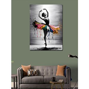 Kanvas Tablo Balerin Ve Renkler 100x140 cm