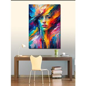 Kanvas Tablo Renk Patlaması Kadın 100x140 cm