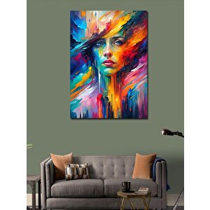 Kanvas Tablo Renk Patlaması Kadın 100x140 cm