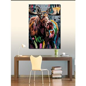 Kanvas Tablo Renkli Geyik 70x100 cm