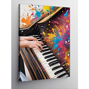 Kanvas Tablo Renkli Piyano 70x100 cm