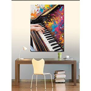 Kanvas Tablo Renkli Piyano 70x100 cm