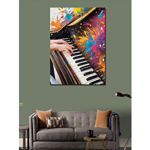 Kanvas Tablo Renkli Piyano 70x100 cm