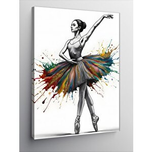 Kanvas Tablo Renkli Balerin 100x140 cm