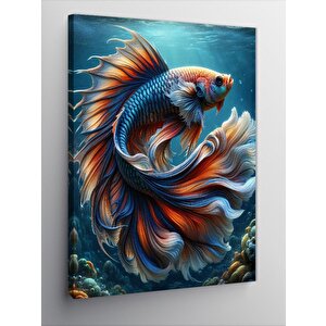 Kanvas Tablo Renkli Balık 70x100 cm