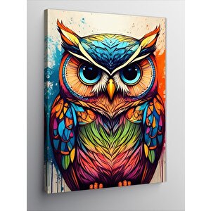 Kanvas Tablo Renkli Baykuş 70x100 cm