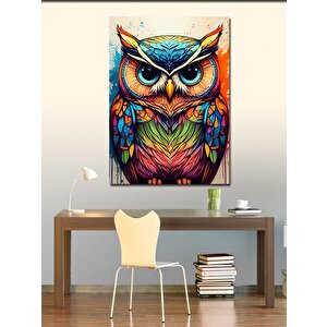Kanvas Tablo Renkli Baykuş 70x100 cm
