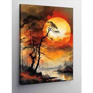 Kanvas Tablo Gün Batımında Ağaç 70x100 cm