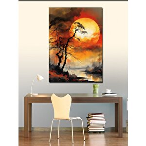 Kanvas Tablo Gün Batımında Ağaç 70x100 cm