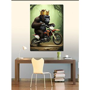 Kanvas Tablo Motosiklet Gorili