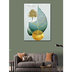 Kanvas Tablo Soyut Yaprak Ve Ağaç Tasarımı 100x140 cm