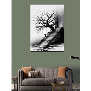 Kanvas Tablo Merdiven Ve Ağaç 70x100 cm