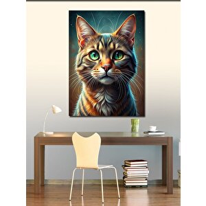 Kanvas Tablo Renkli Kedi 100x140 cm