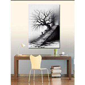 Kanvas Tablo Merdiven Ve Ağaç 50x70 cm